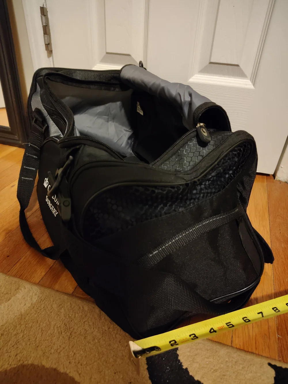 Columbia Black Duffel Bag with Columbia Surgery Logo